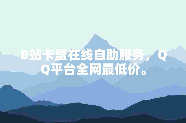 B站卡盟在线自助服务，QQ平台全网最低价。