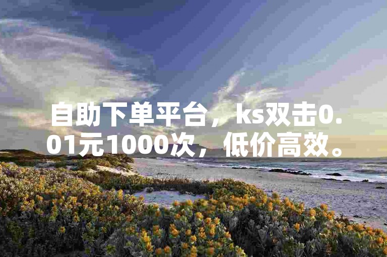 自助下单平台，ks双击0.01元1000次，低价高效。