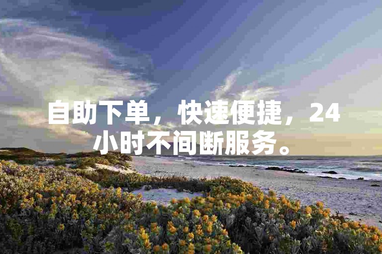 自助下单，快速便捷，24小时不间断服务。