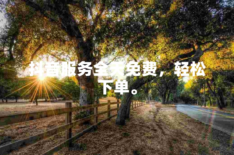抖音服务全天免费，轻松下单。