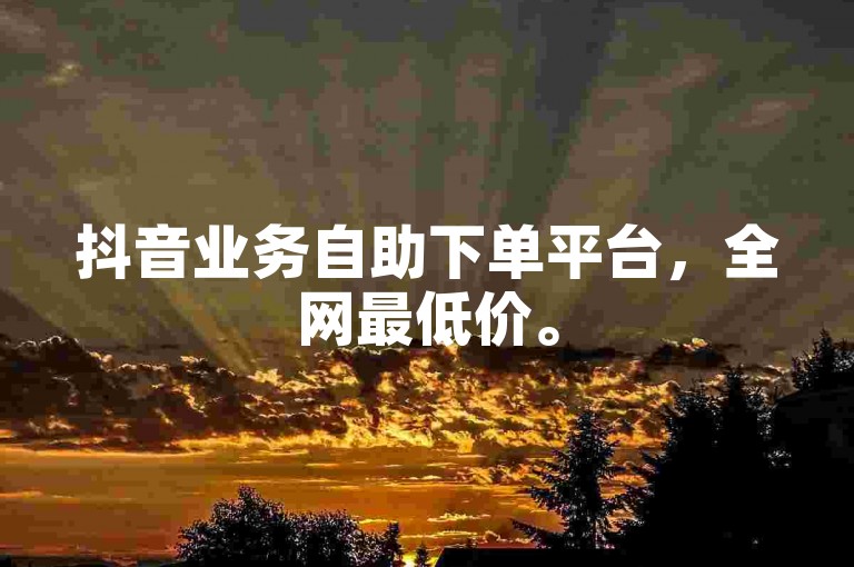 抖音业务自助下单平台，全网最低价。