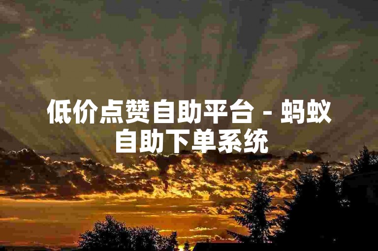 低价点赞自助平台 - 蚂蚁自助下单系统