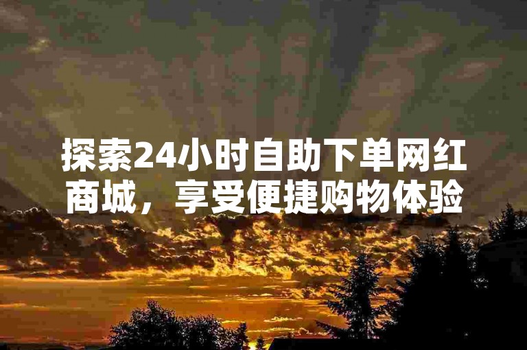 探索24小时自助下单网红商城，享受便捷购物体验。