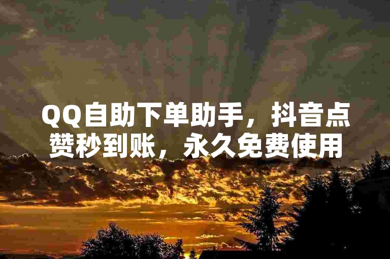 QQ自助下单助手，抖音点赞秒到账，永久免费使用！