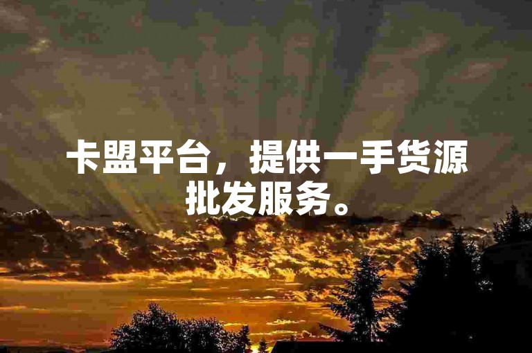 卡盟平台，提供一手货源批发服务。