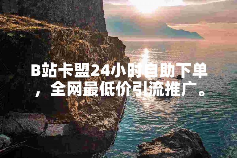 B站卡盟24小时自助下单，全网最低价引流推广。