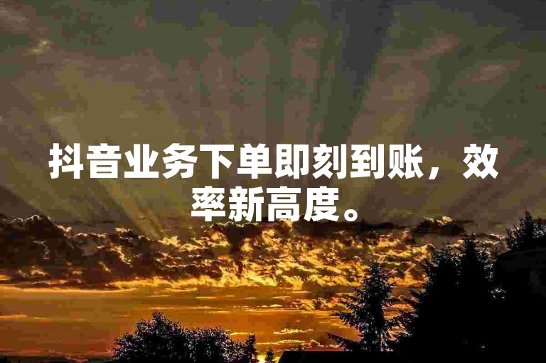 抖音业务下单即刻到账，效率新高度。