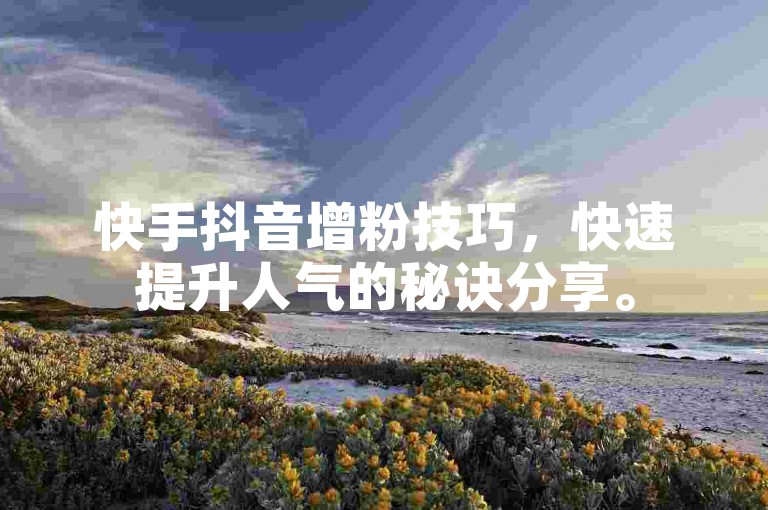 快手抖音增粉技巧，快速提升人气的秘诀分享。