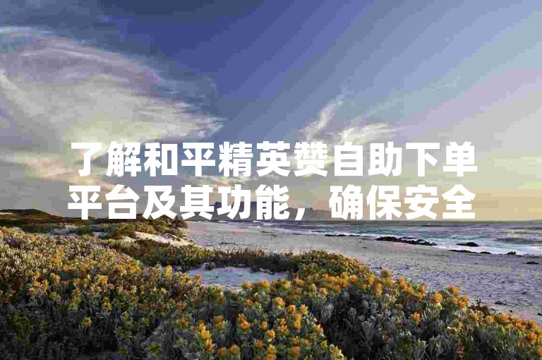 了解和平精英赞自助下单平台及其功能，确保安全使用。