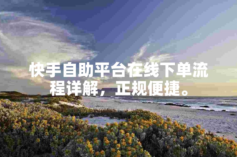 快手自助平台在线下单流程详解，正规便捷。