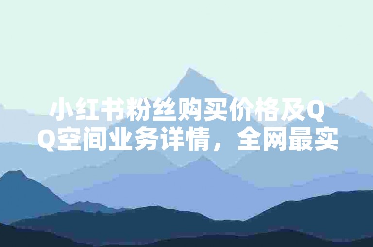 小红书粉丝购买价格及QQ空间业务详情，全网最实惠平台推荐。