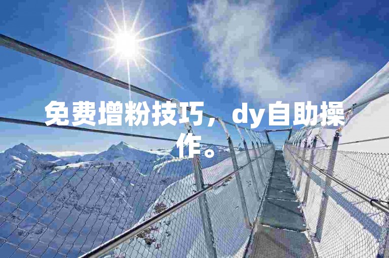 免费增粉技巧，dy自助操作。