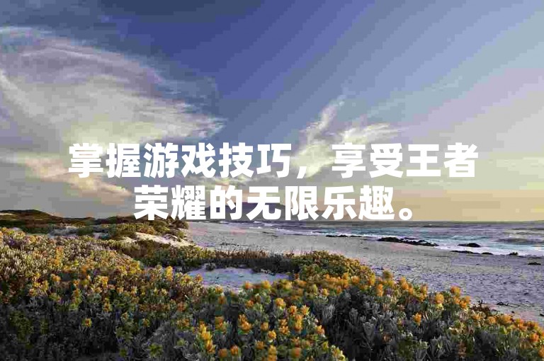 掌握游戏技巧，享受王者荣耀的无限乐趣。