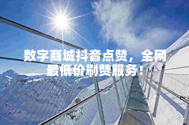 数字商城抖音点赞，全网最低价刷赞服务！
