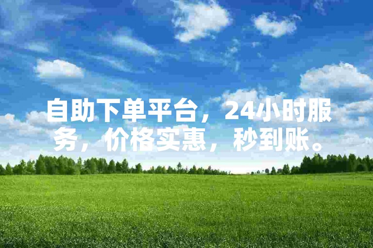 自助下单平台，24小时服务，价格实惠，秒到账。
