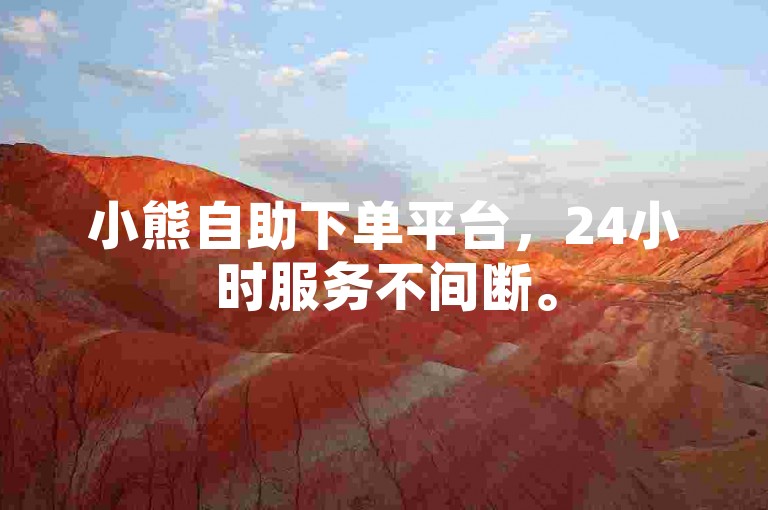 小熊自助下单平台，24小时服务不间断。