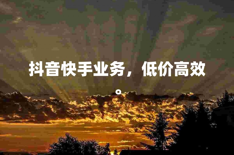 抖音快手业务，低价高效。