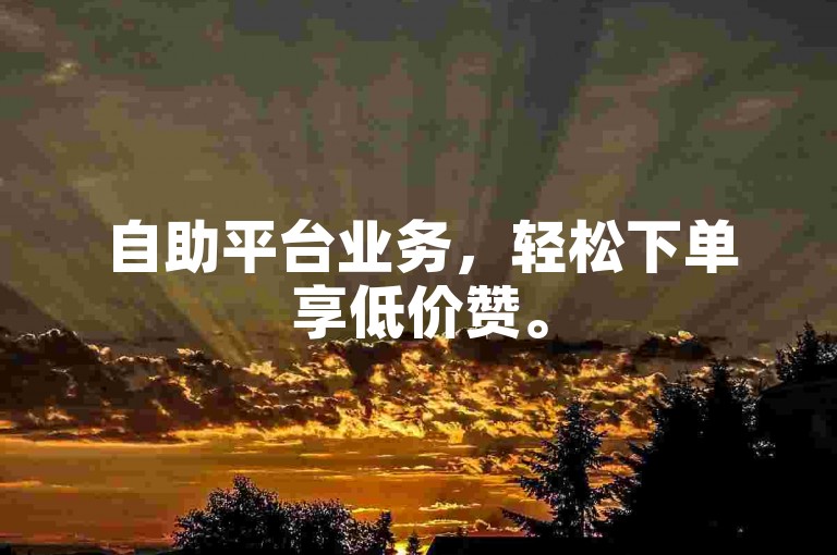 自助平台业务，轻松下单享低价赞。