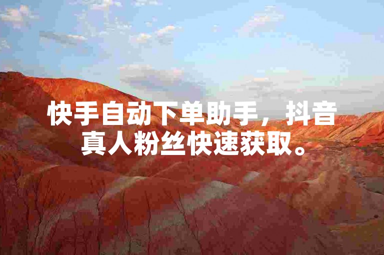 快手自动下单助手，抖音真人粉丝快速获取。