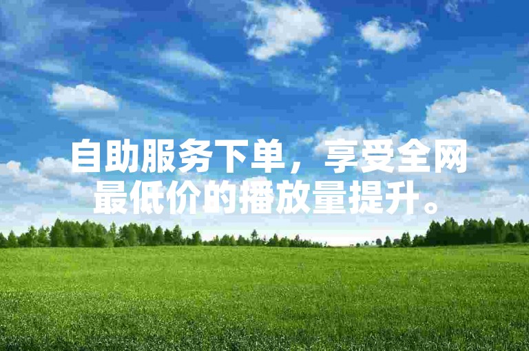 自助服务下单，享受全网最低价的播放量提升。