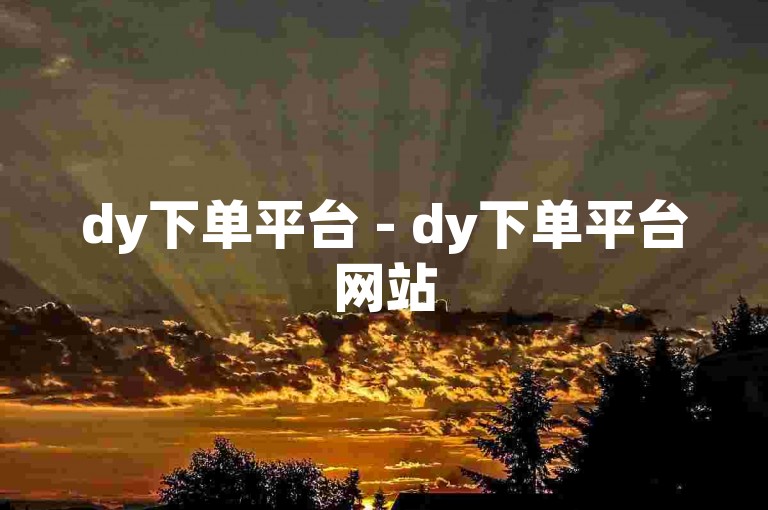 dy下单平台 - dy下单平台网站