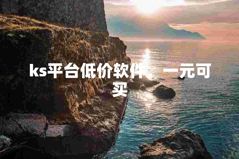 ks平台低价软件，一元可买500赞。