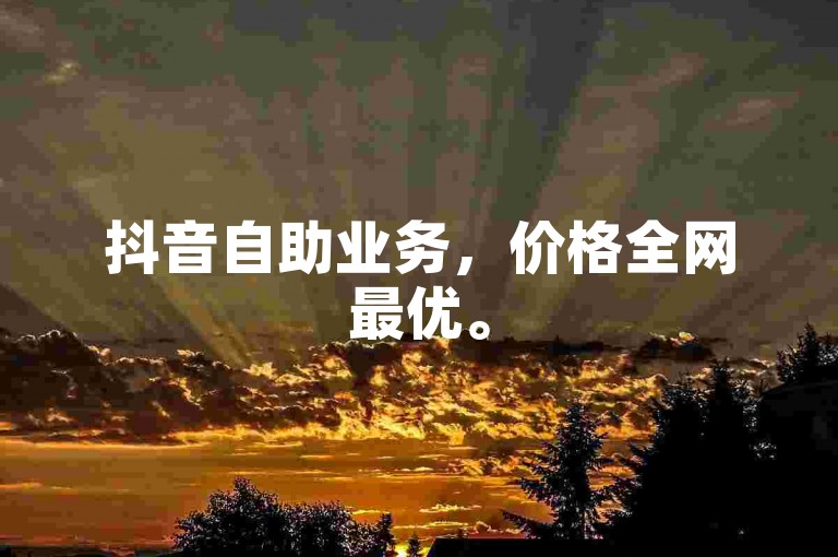 抖音自助业务，价格全网最优。