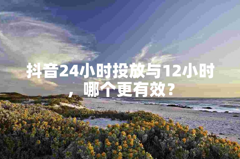 抖音24小时投放与12小时，哪个更有效？