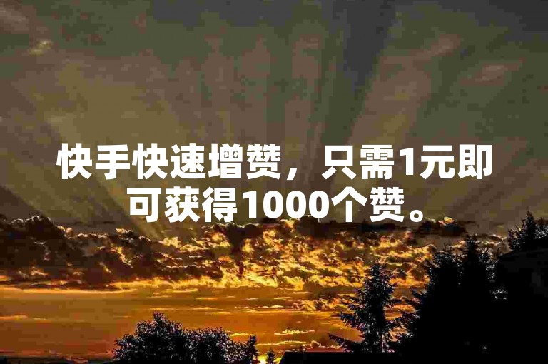 快手快速增赞，只需1元即可获得1000个赞。