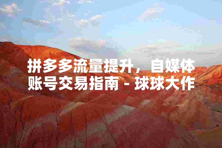 拼多多流量提升，自媒体账号交易指南 - 球球大作战业务平台。