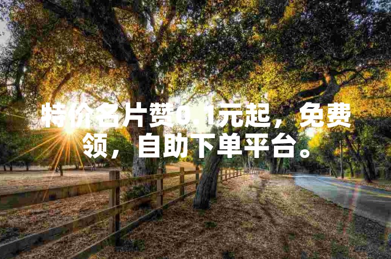 特价名片赞0.1元起，免费领，自助下单平台。