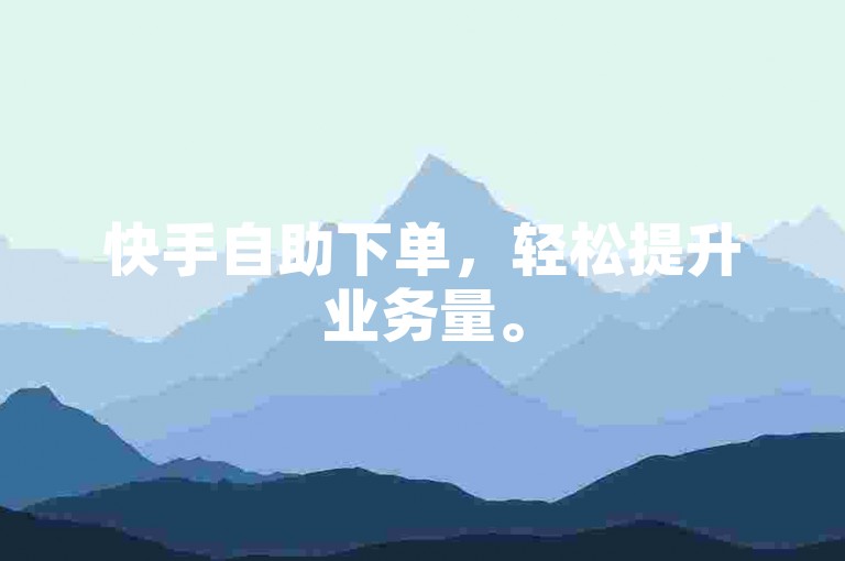 快手自助下单，轻松提升业务量。