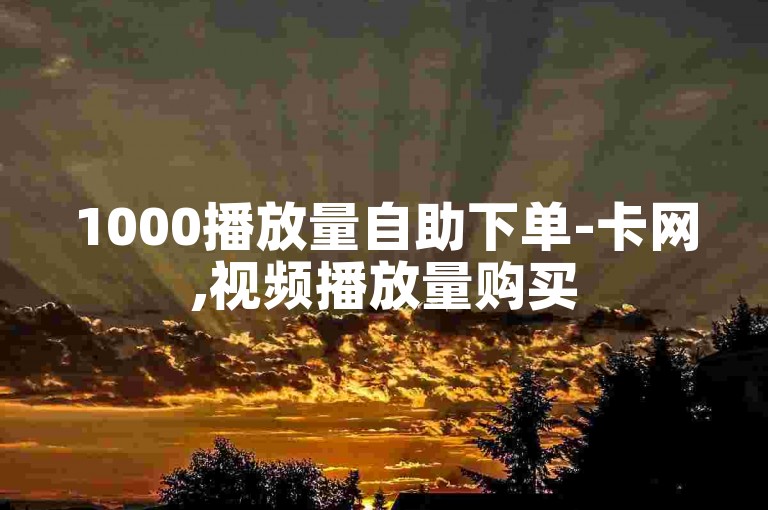 1000播放量自助下单-卡网,视频播放量购买