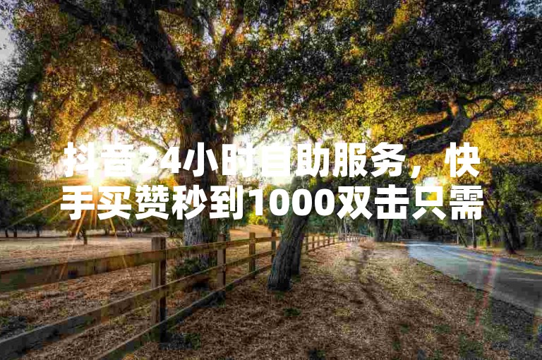 抖音24小时自助服务，快手买赞秒到1000双击只需0.01元。