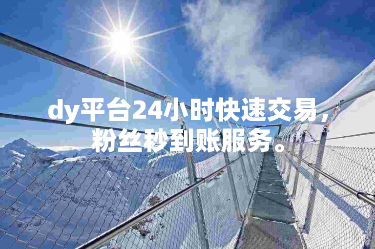 dy平台24小时快速交易，粉丝秒到账服务。