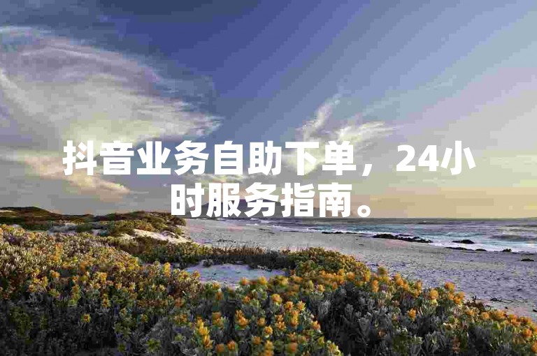 抖音业务自助下单，24小时服务指南。