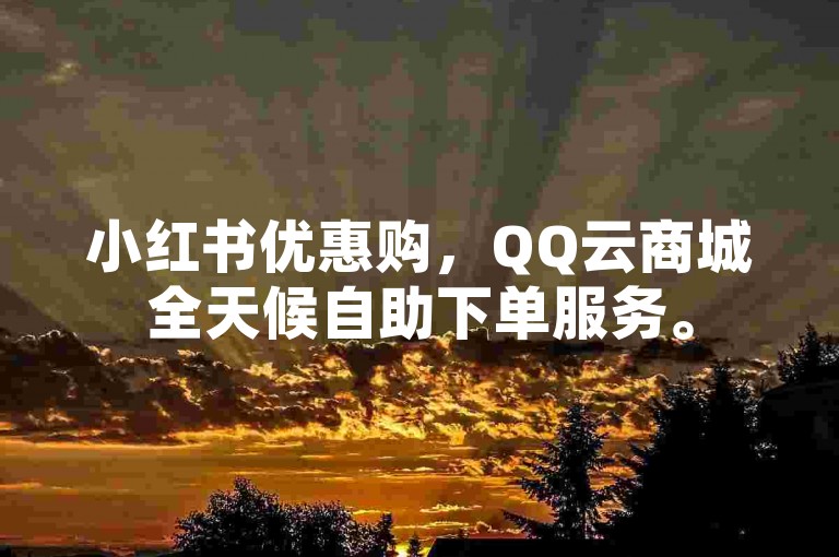 小红书优惠购，QQ云商城全天候自助下单服务。