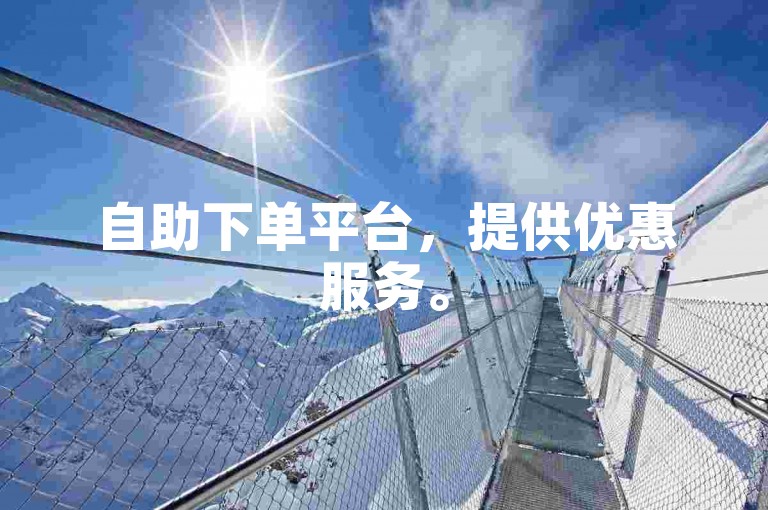 自助下单平台，提供优惠服务。