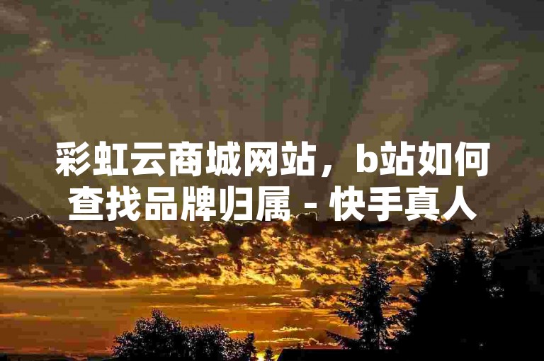 彩虹云商城网站，b站如何查找品牌归属 - 快手真人粉丝平台稳定不掉粉 - 抖赞app体验分享