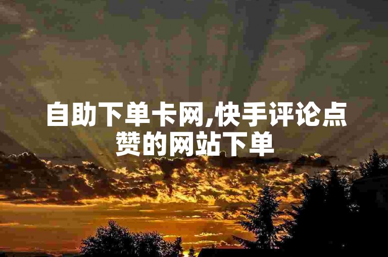 自助下单卡网,快手评论点赞的网站下单