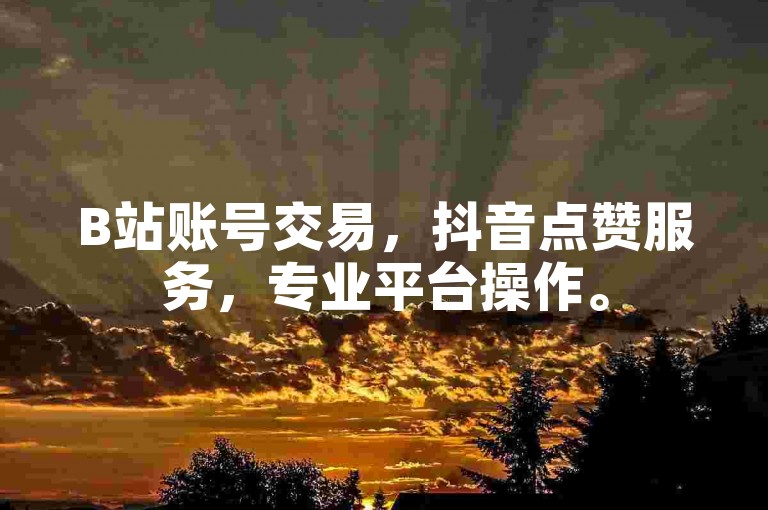 B站账号交易，抖音点赞服务，专业平台操作。