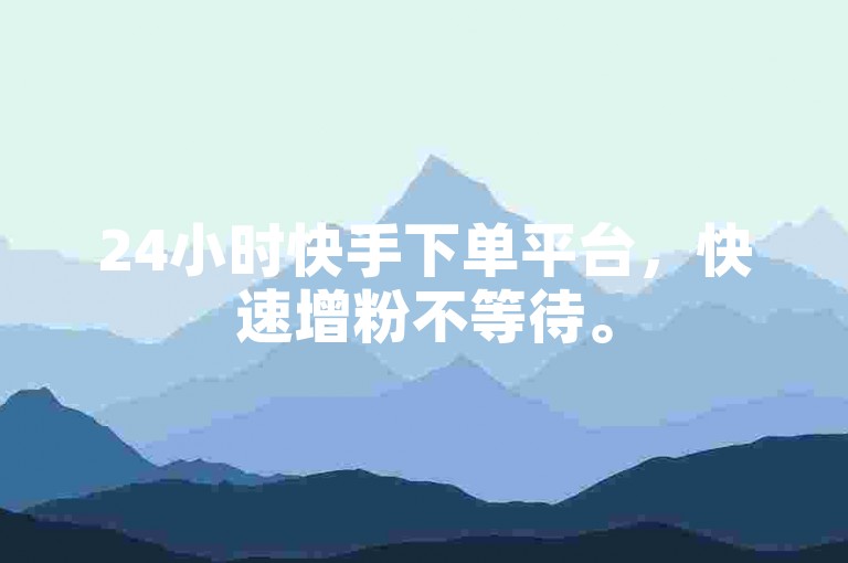 24小时快手下单平台，快速增粉不等待。