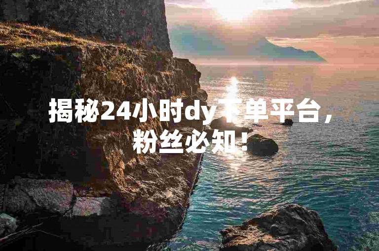 揭秘24小时dy下单平台，粉丝必知！