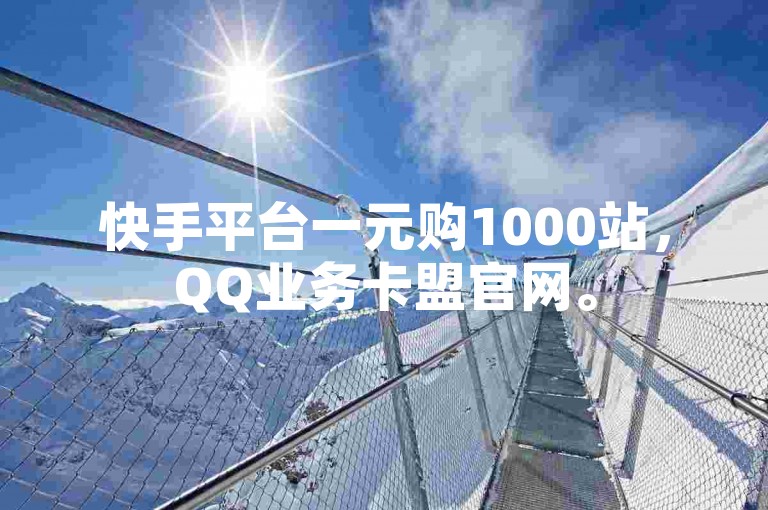快手平台一元购1000站，QQ业务卡盟官网。