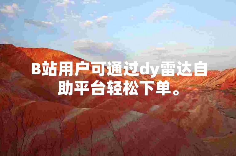 B站用户可通过dy雷达自助平台轻松下单。