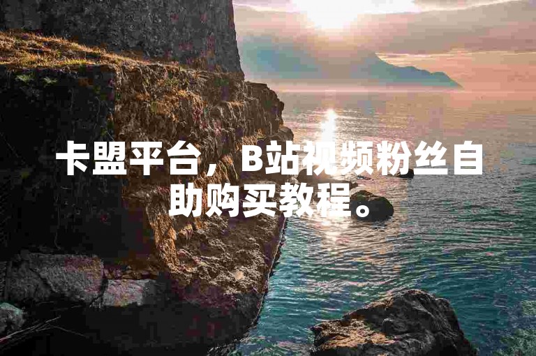 卡盟平台，B站视频粉丝自助购买教程。