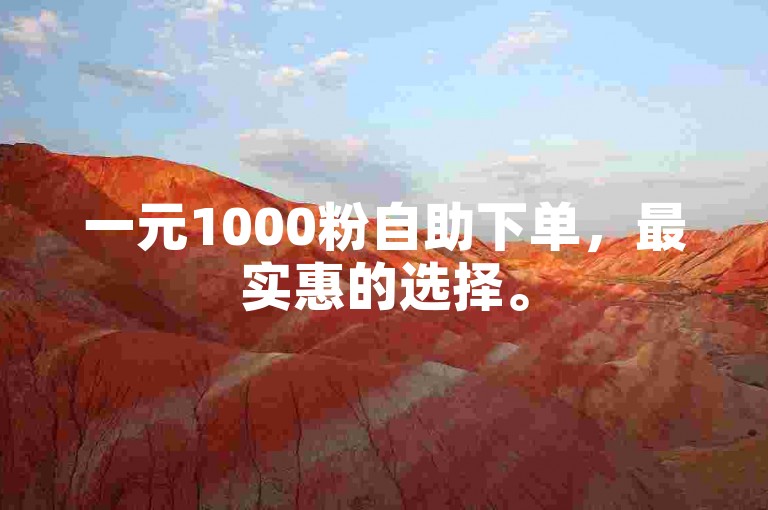 一元1000粉自助下单，最实惠的选择。