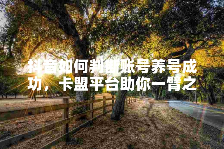 抖音如何判断账号养号成功，卡盟平台助你一臂之力。