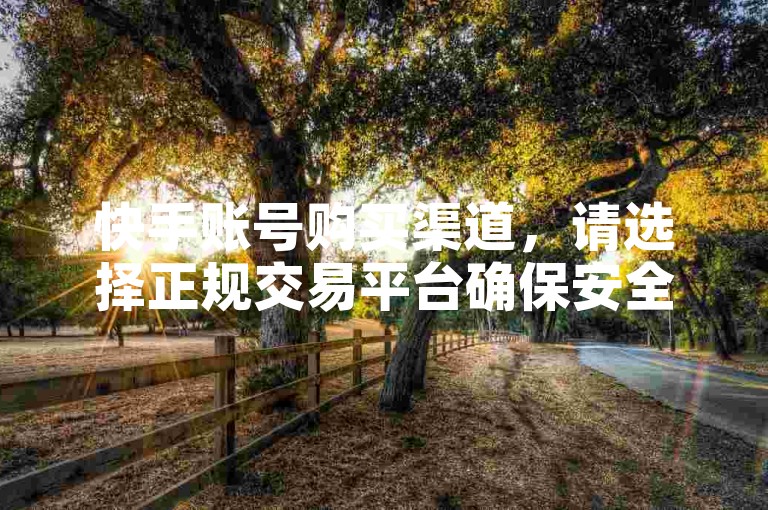 快手账号购买渠道，请选择正规交易平台确保安全。