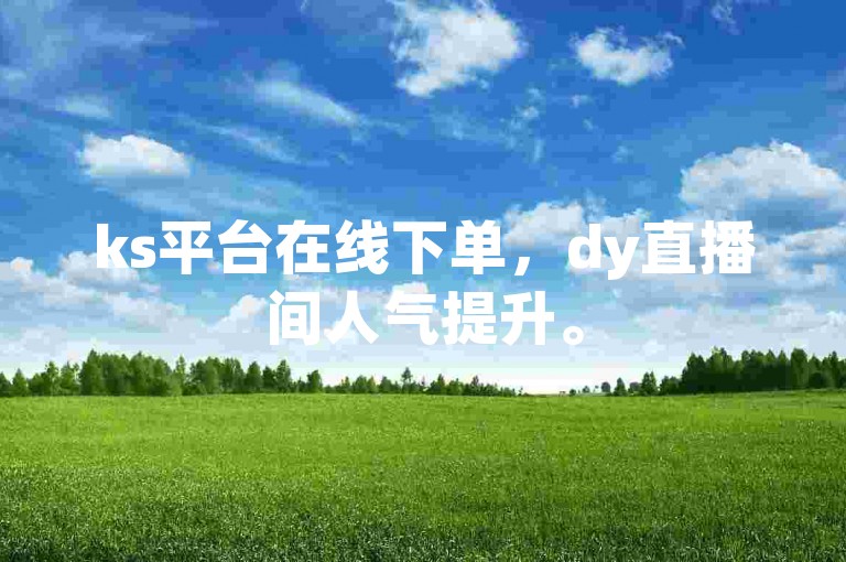 ks平台在线下单，dy直播间人气提升。